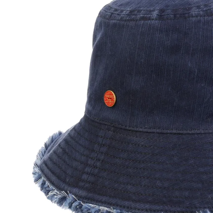 Women Fil Bucket Fabric Hat With Fringes Dark Blue Mayser Bucket Hats