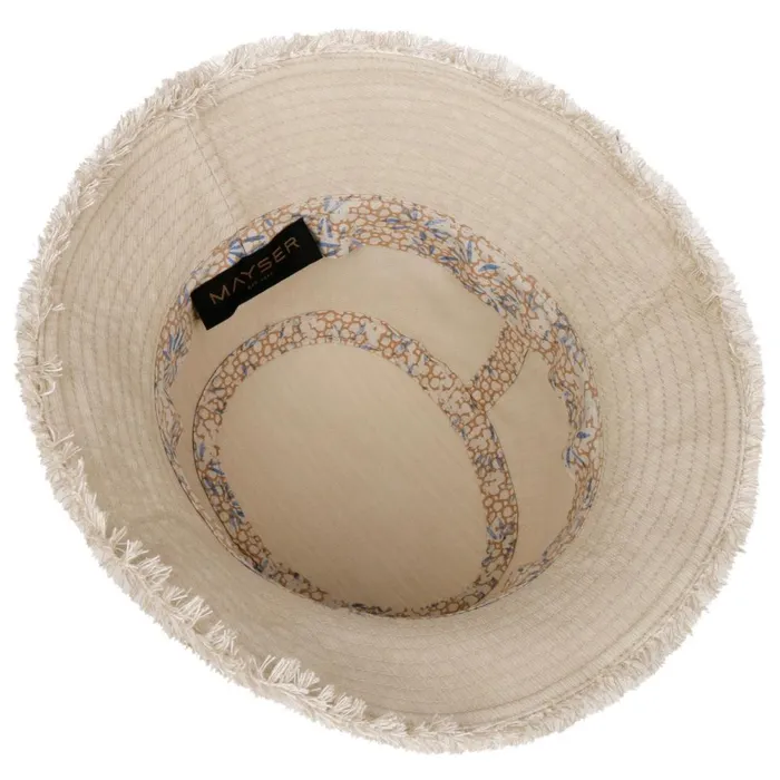 Women Fil Bucket Fabric Hat With Fringes Dark Blue Mayser Bucket Hats