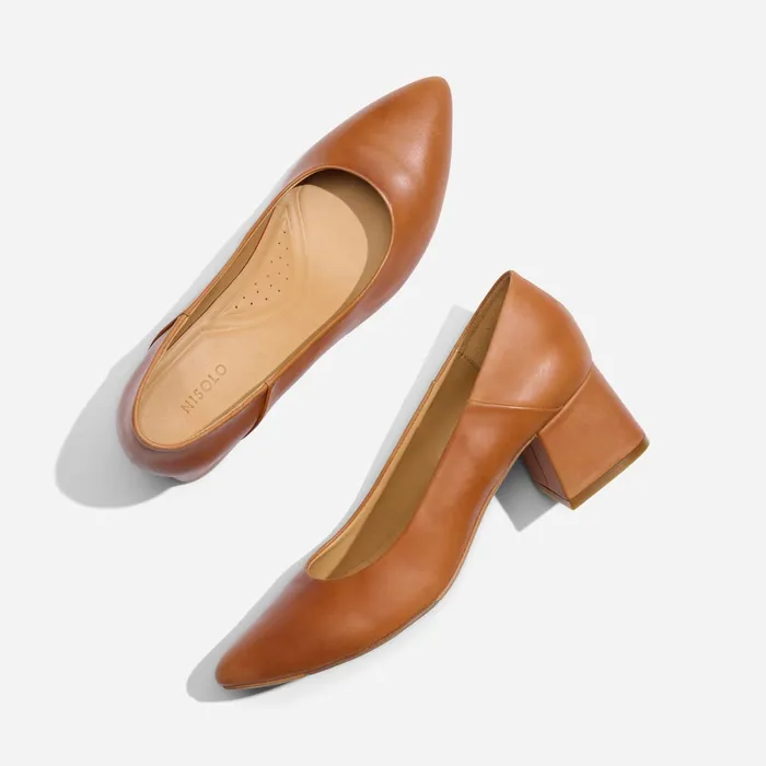 Women Fiorela GoTo Mid Heel Caramel Nisolo Heels