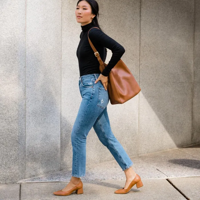 Women Fiorela GoTo Mid Heel Caramel Nisolo Heels