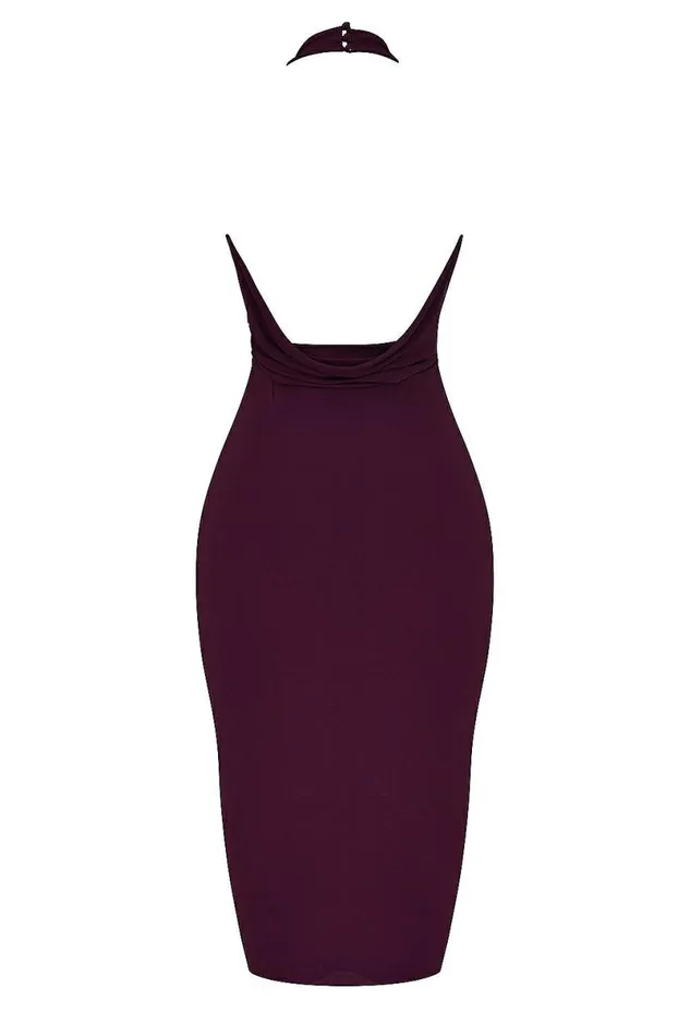 Women Florentina Merlot Draped Midi Dress House Of CB Dresses