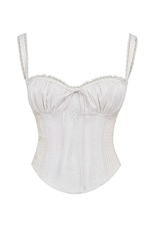 Women Gini White Lace Back Corset House Of CB Corsets