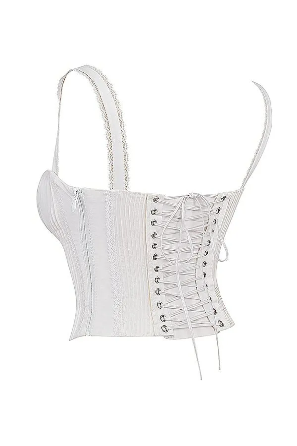 Women Gini White Lace Back Corset House Of CB Corsets
