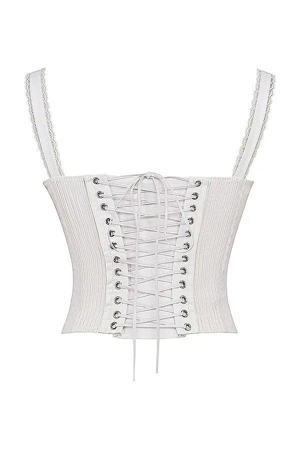 Women Gini White Lace Back Corset House Of CB Corsets