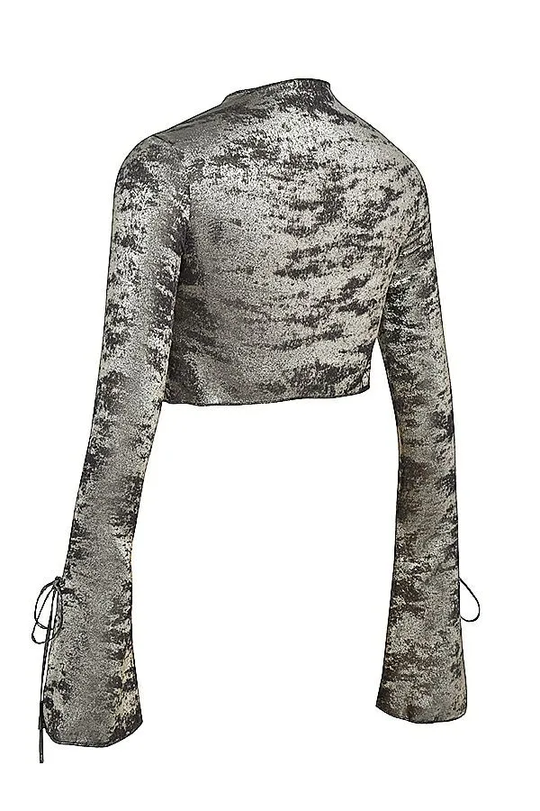 Women Giulia Pewter Shimmer Velvet Satin Top House Of CB Tops