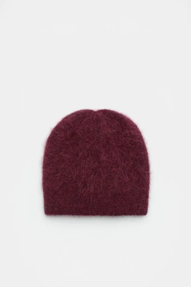 Women Hats and Gloves Seed Heritage Fluffy Textured Beanie Plum Red Marle