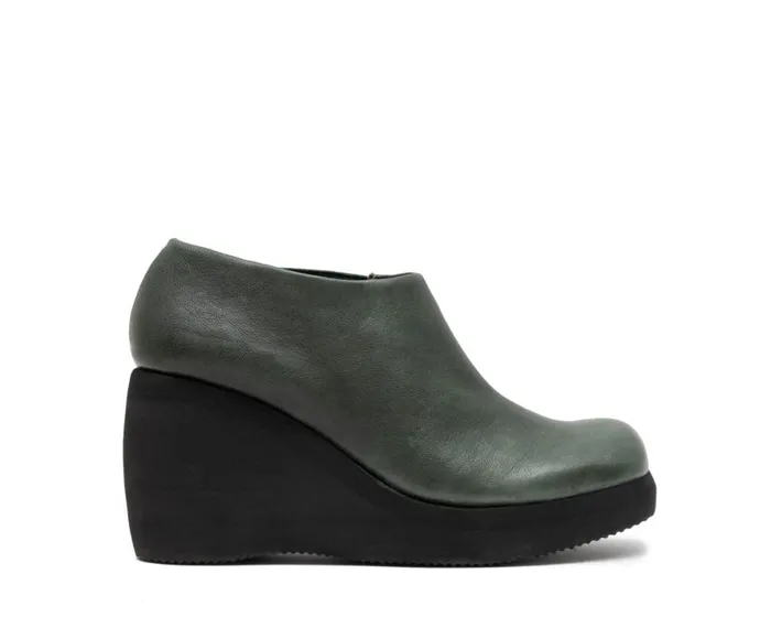 Women High Heel Audley Shoes High Heel Leather Platform Booties Gitel Green