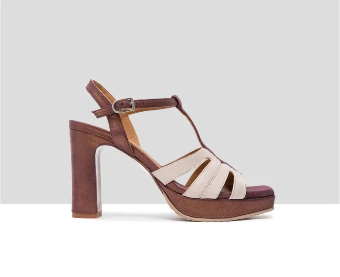 Women High Heel Audley Shoes High Heel Leather Sandal Fabiola Beige