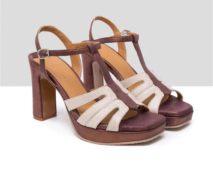 Women High Heel Audley Shoes High Heel Leather Sandal Fabiola Beige