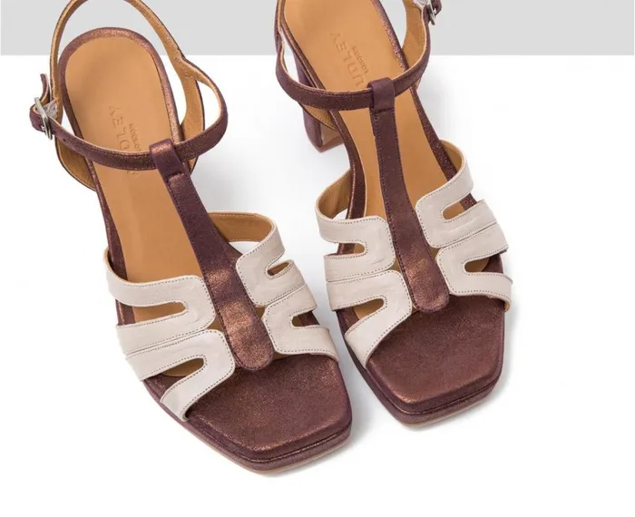 Women High Heel Audley Shoes High Heel Leather Sandal Fabiola Beige