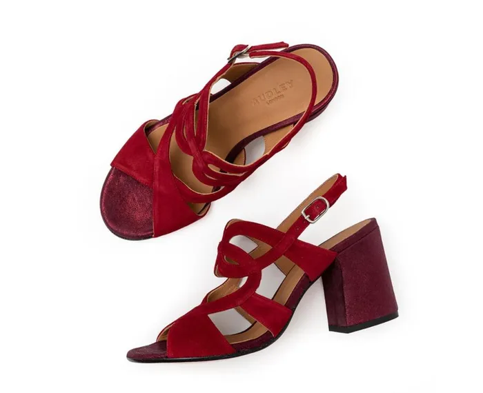 Women High Heel Audley Shoes High Heel Leather Sandal Faline Metallic