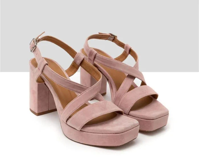 Women High Heel Audley Shoes High Heel Leather Sandal Hala Pink