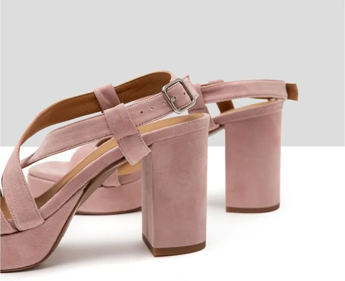 Women High Heel Audley Shoes High Heel Leather Sandal Hala Pink