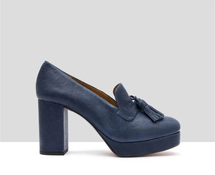 Women High Heel Audley Shoes High Heel Leather Shoe Idra Blue
