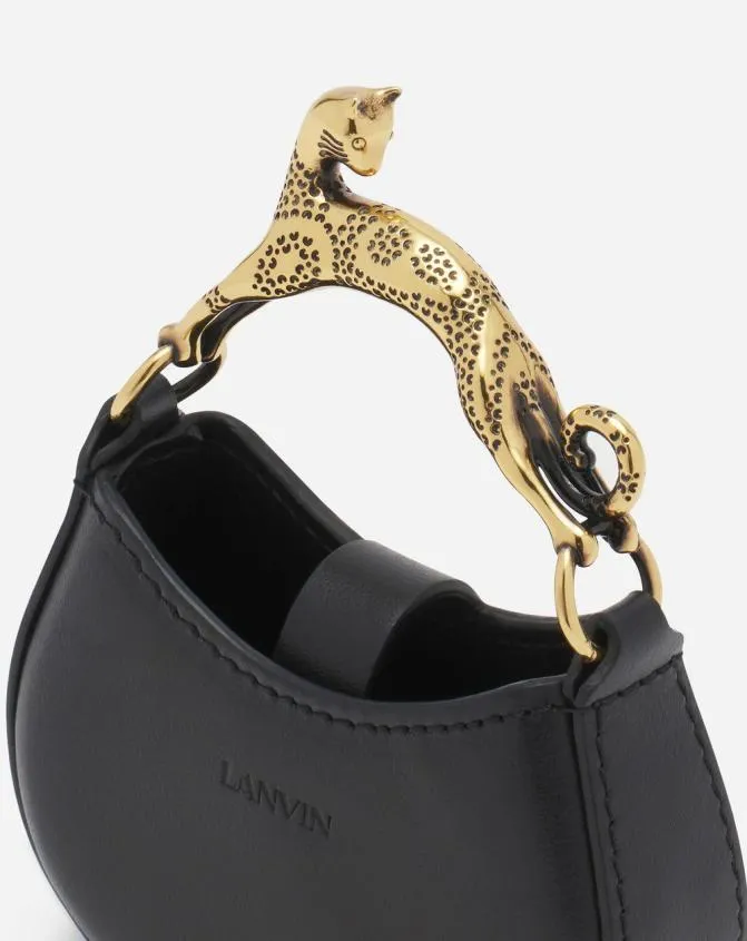 Women Hobo Lanvin Micro Hobo Cat Charm Bag In Leather Black