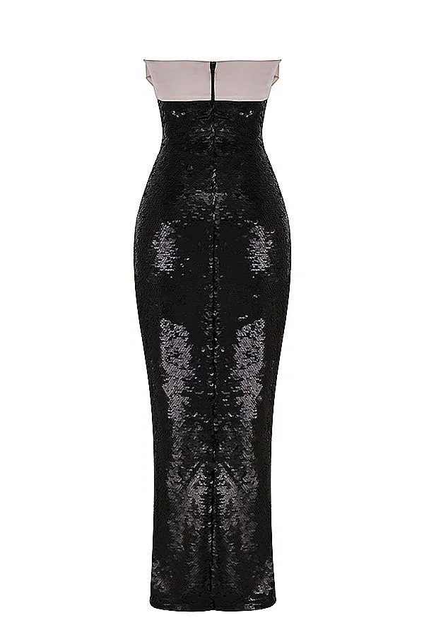 Women Holly Black Sequin Strapless Bow Dress House Of CB Dresses Women Holly Black Sequin Strapless Bow Dress House Of CB Dresses