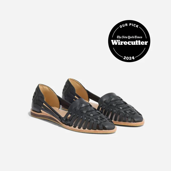 Women Huarache Sandal Black Nisolo Flats and Slip Ons