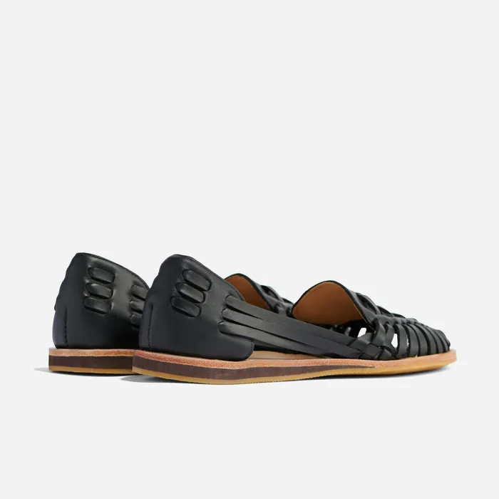 Women Huarache Sandal Black Nisolo Flats and Slip Ons