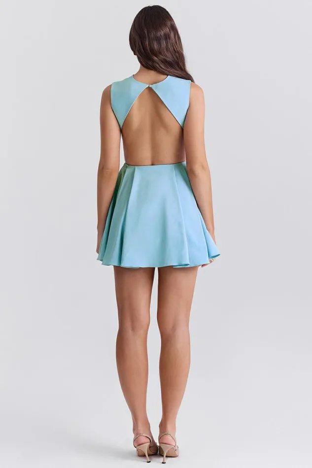 Women Ingrid Tuscan Blue Twill Mini Dress House Of CB Dresses Women Ingrid Tuscan Blue Twill Mini Dress House Of CB Dresses