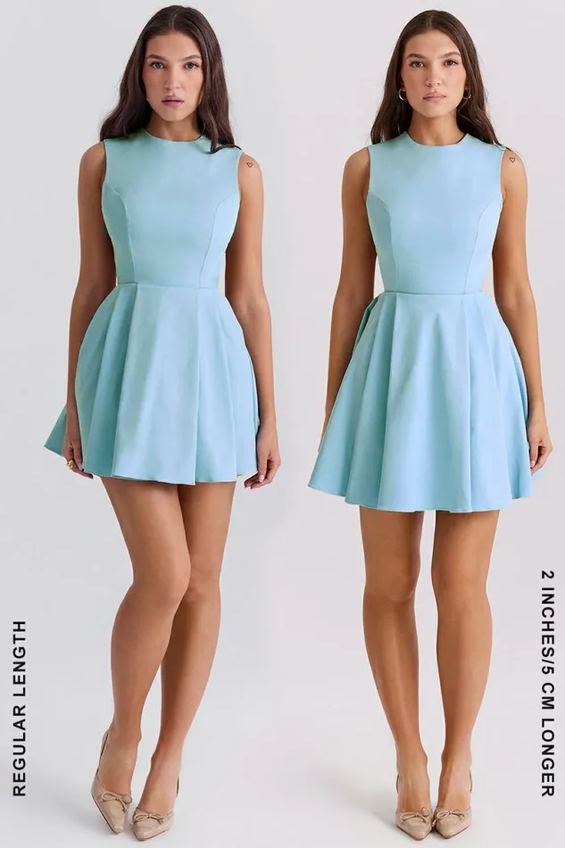 Women Ingrid Tuscan Blue Twill Mini Dress House Of CB Dresses Women Ingrid Tuscan Blue Twill Mini Dress House Of CB Dresses