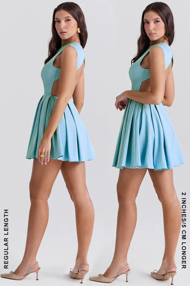 Women Ingrid Tuscan Blue Twill Mini Dress House Of CB Dresses Women Ingrid Tuscan Blue Twill Mini Dress House Of CB Dresses