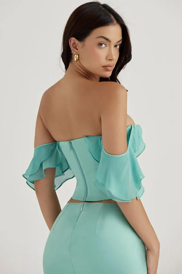 Women Isabella Jade Ruffle Sleeve Corset House Of CB Corsets