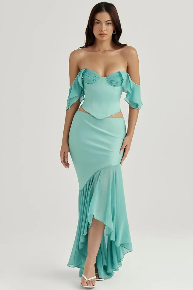 Women Isabella Jade Ruffle Sleeve Corset House Of CB Corsets