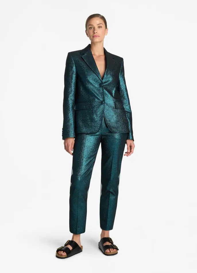 Women Jackets and Coats St John Italian Lightweight Stretch Lurex Jacket Dark Tealblack Multi Women Jackets and Coats St John Italian Lightweight Stretch Lurex Jacket Dark Tealblack Multi