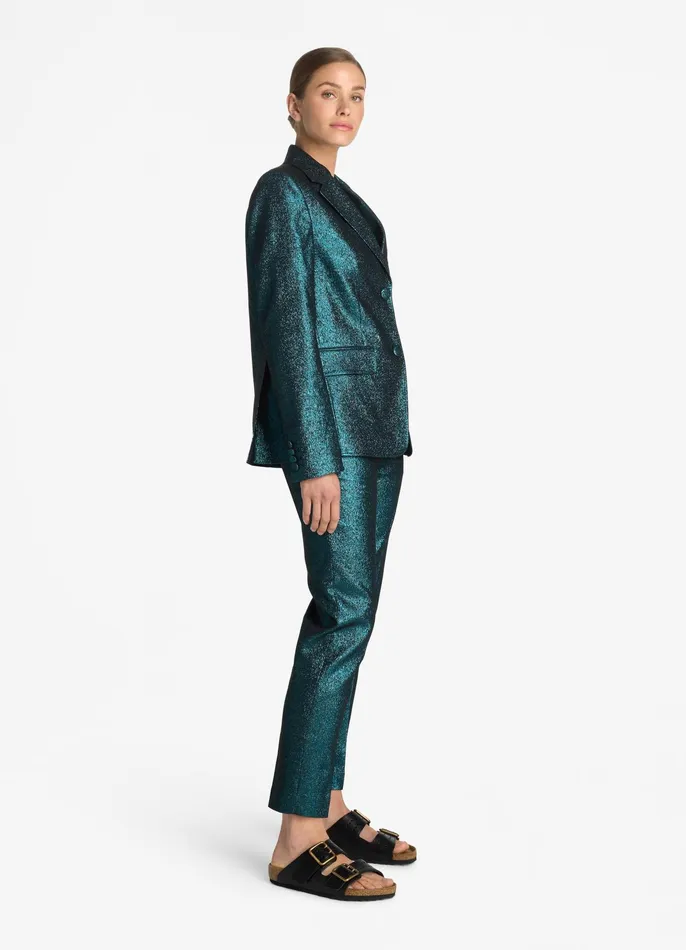 Women Jackets and Coats St John Italian Lightweight Stretch Lurex Jacket Dark Tealblack Multi Women Jackets and Coats St John Italian Lightweight Stretch Lurex Jacket Dark Tealblack Multi