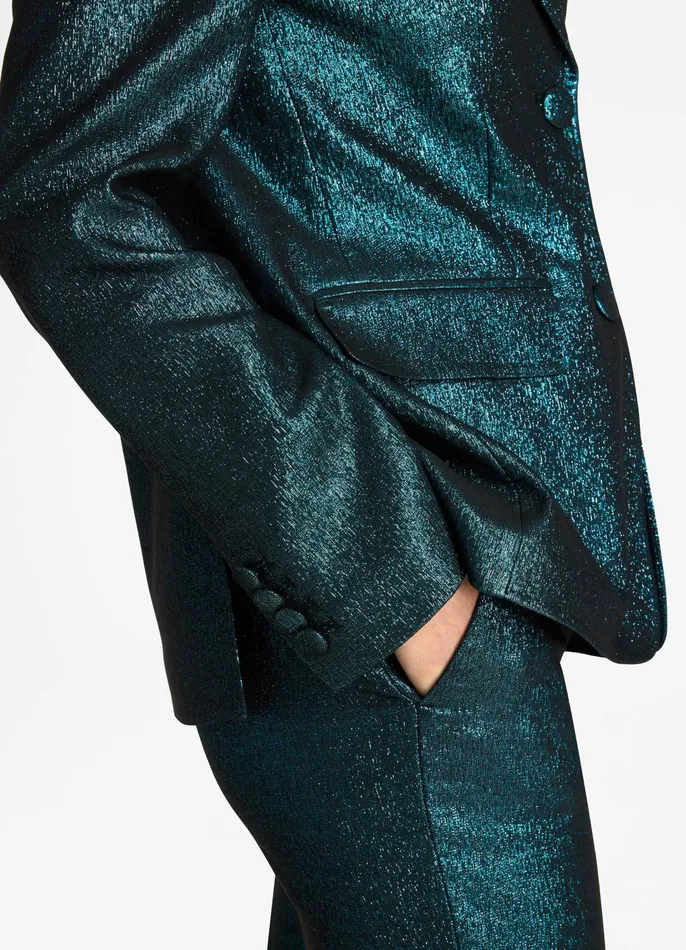 Women Jackets and Coats St John Italian Lightweight Stretch Lurex Jacket Dark Tealblack Multi Women Jackets and Coats St John Italian Lightweight Stretch Lurex Jacket Dark Tealblack Multi