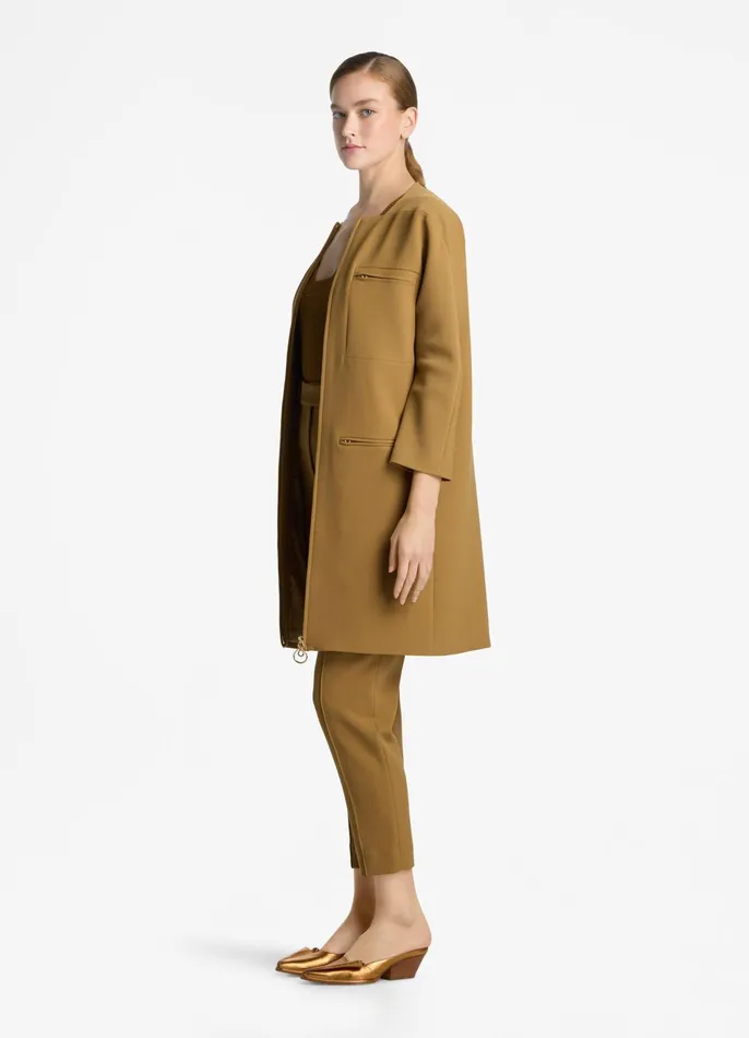Women Jackets and Coats St John Stretch Crepe Long Jacket Hazel Women Jackets and Coats St John Stretch Crepe Long Jacket Hazel