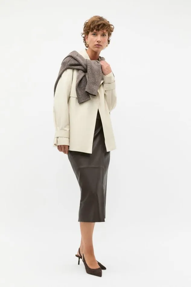 Women Jackets and Vests Seed Heritage Cropped Trench Coat Oat