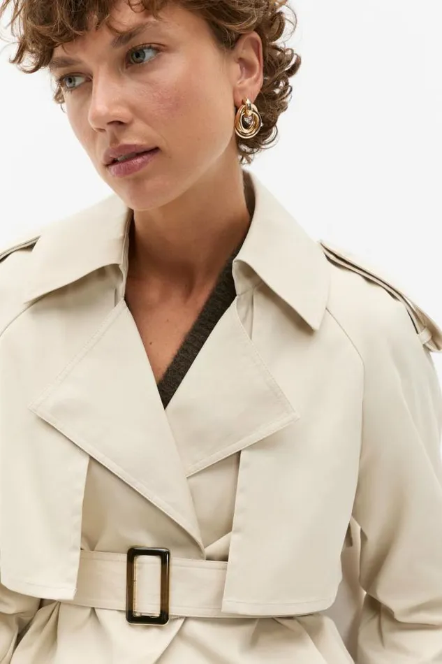 Women Jackets and Vests Seed Heritage Cropped Trench Coat Oat