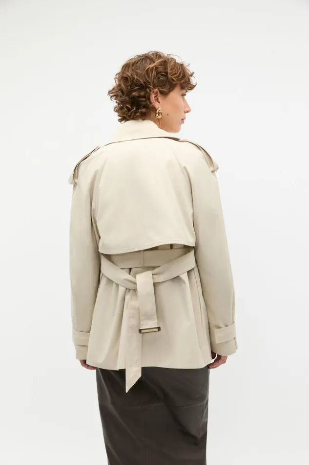 Women Jackets and Vests Seed Heritage Cropped Trench Coat Oat