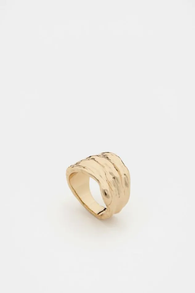 Women Jewellery Seed Heritage Crumpled Ring Gold