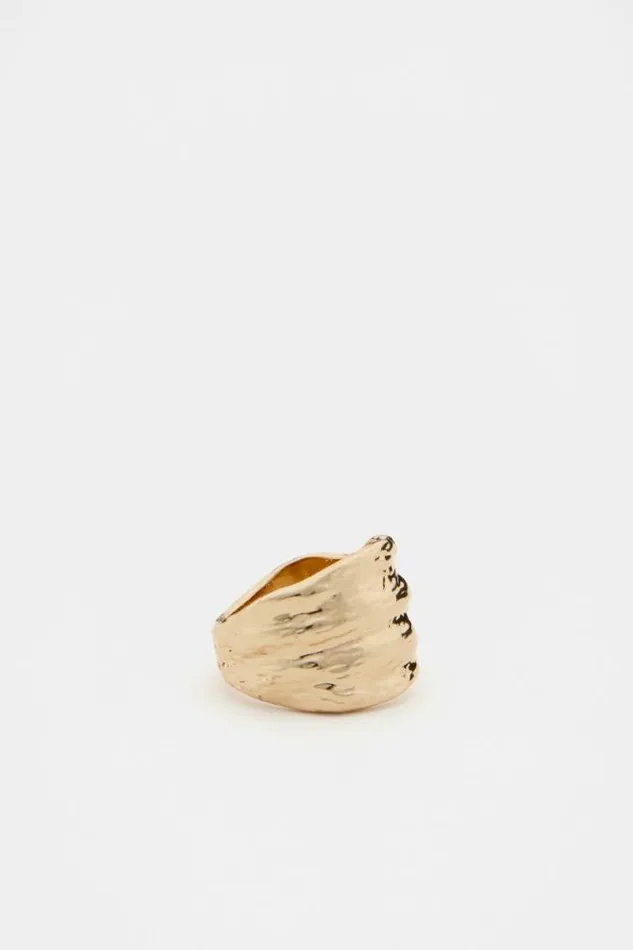 Women Jewellery Seed Heritage Crumpled Ring Gold