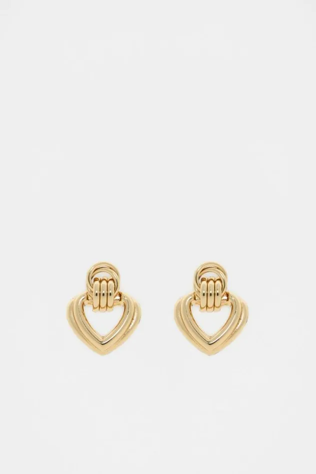 Women Jewellery Seed Heritage Heart Loop Earring Gold