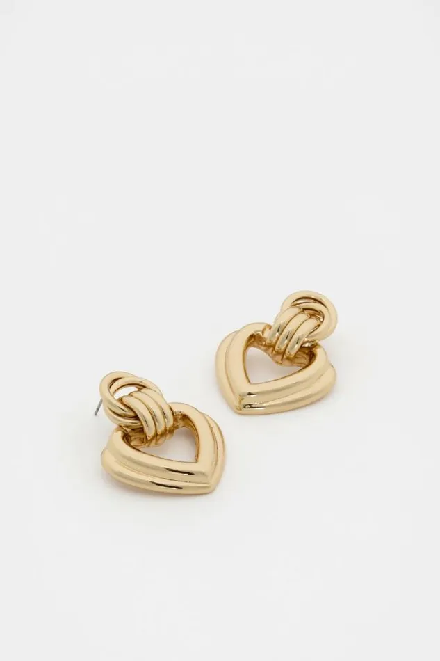 Women Jewellery Seed Heritage Heart Loop Earring Gold