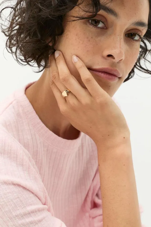 Women Jewellery Seed Heritage Heart Signet Ring Gold