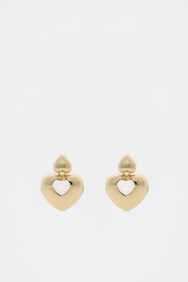 Women Jewellery Seed Heritage Statement Heart Earring Gold