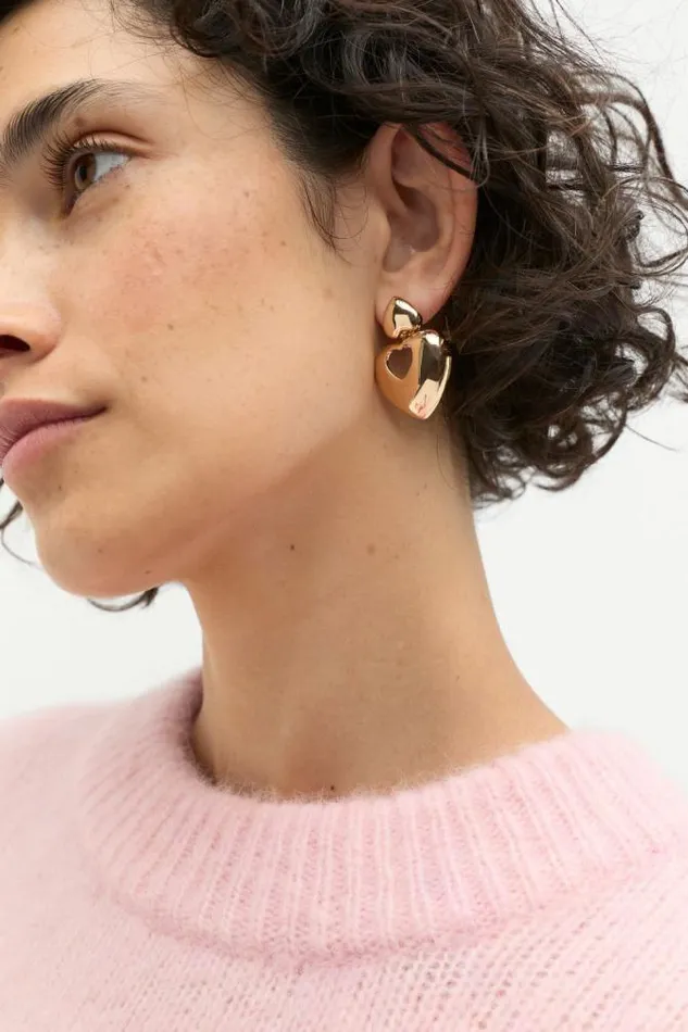 Women Jewellery Seed Heritage Statement Heart Earring Gold