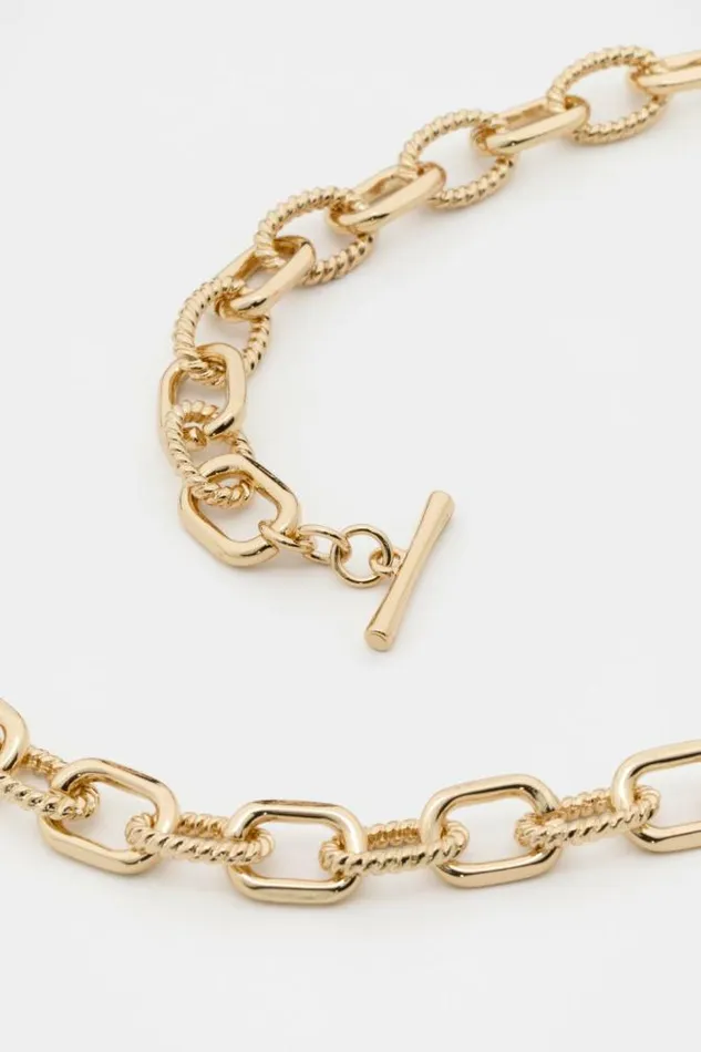 Women Jewellery Seed Heritage Textured Chain Necklace Gold