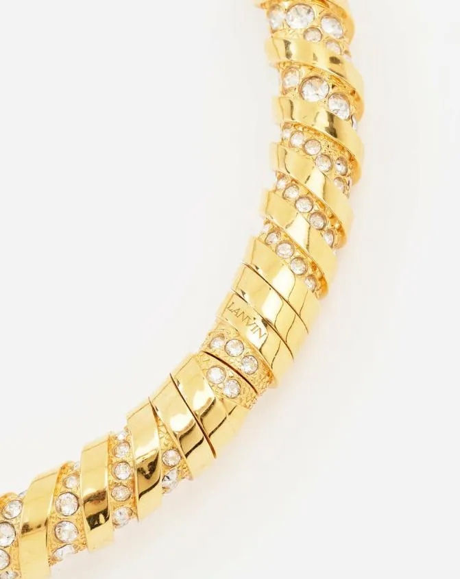 Women Jewelry Lanvin Rhinestone Melodie Choker Necklace Goldcrystal