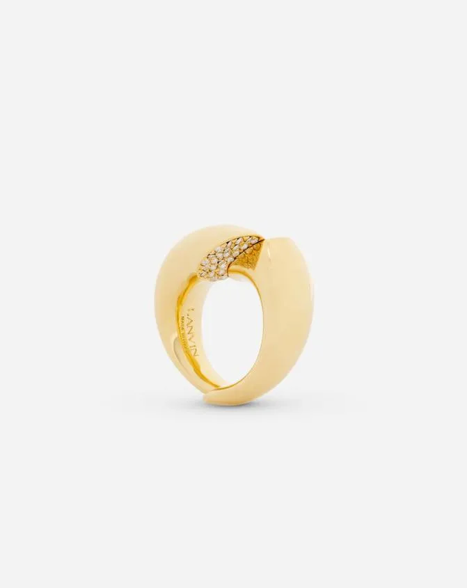 Women Jewelry Lanvin Sequence By Rhinestone Ring Goldcrystal