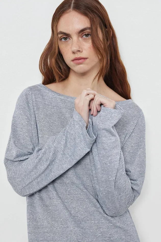 Women JOYCE 8211 Linen Cotton Jersey Boat Neck Tshirt 8211 Bianco Massimo Alba Tops Women JOYCE 8211 Linen Cotton Jersey Boat Neck Tshirt 8211 Bianco Massimo Alba Tops