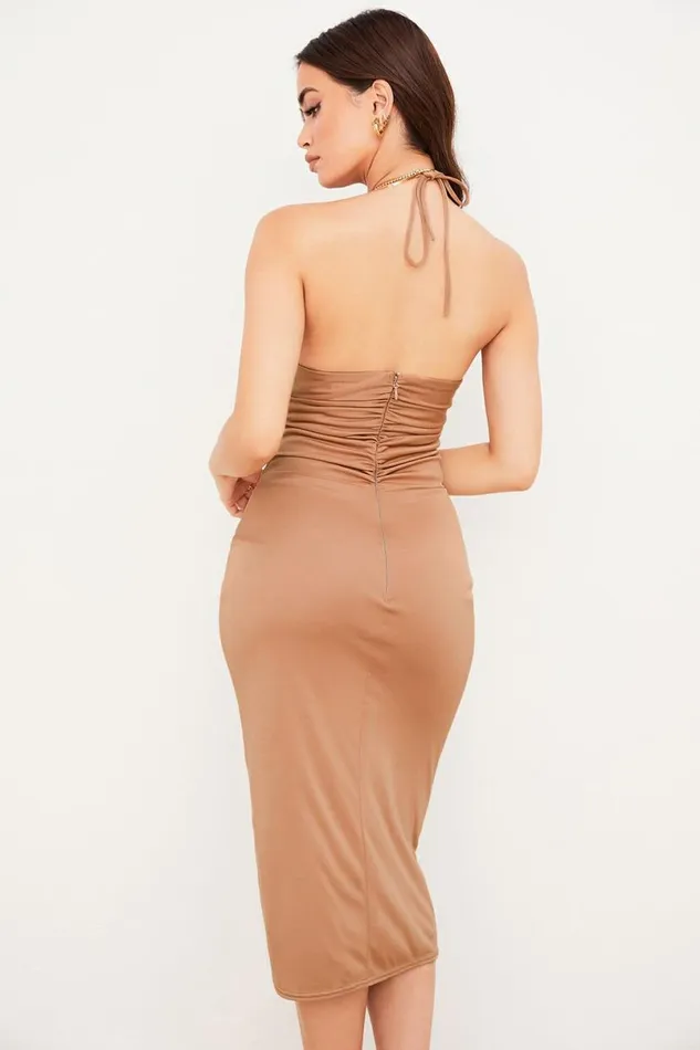 Women Kasia Caramel Cutout Midi Dress House Of CB Dresses Women Kasia Caramel Cutout Midi Dress House Of CB Dresses
