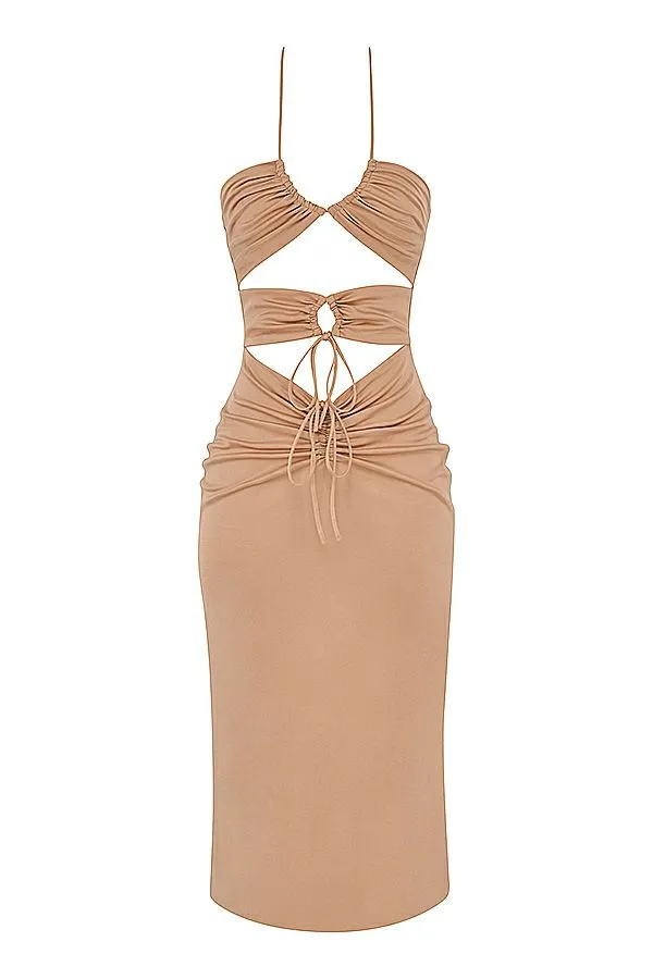 Women Kasia Caramel Cutout Midi Dress House Of CB Dresses Women Kasia Caramel Cutout Midi Dress House Of CB Dresses