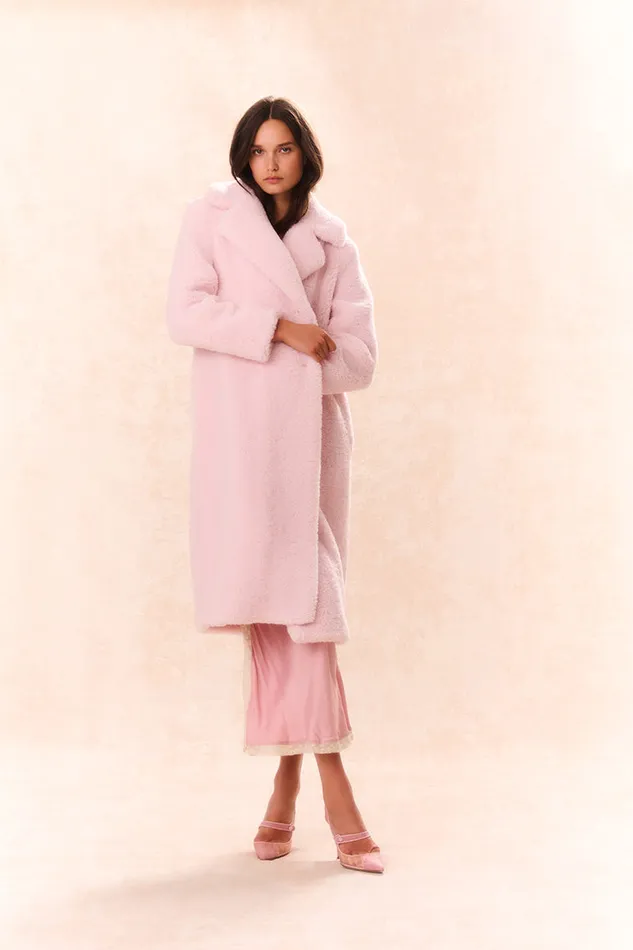 WomenKids Jackets and Coats LoveShackFancy Baileene Faux Shearling Coat Pale Pink WomenKids Jackets and Coats LoveShackFancy Baileene Faux Shearling Coat Pale Pink