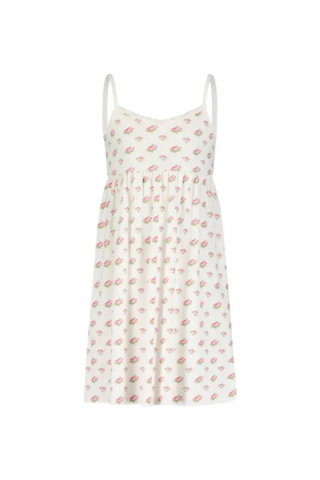WomenKids Sleepwear LoveShackFancy Polka Dot England Girls Babydoll Gown Cream Vintage Rose Print WomenKids Sleepwear LoveShackFancy Polka Dot England Girls Babydoll Gown Cream Vintage Rose Print