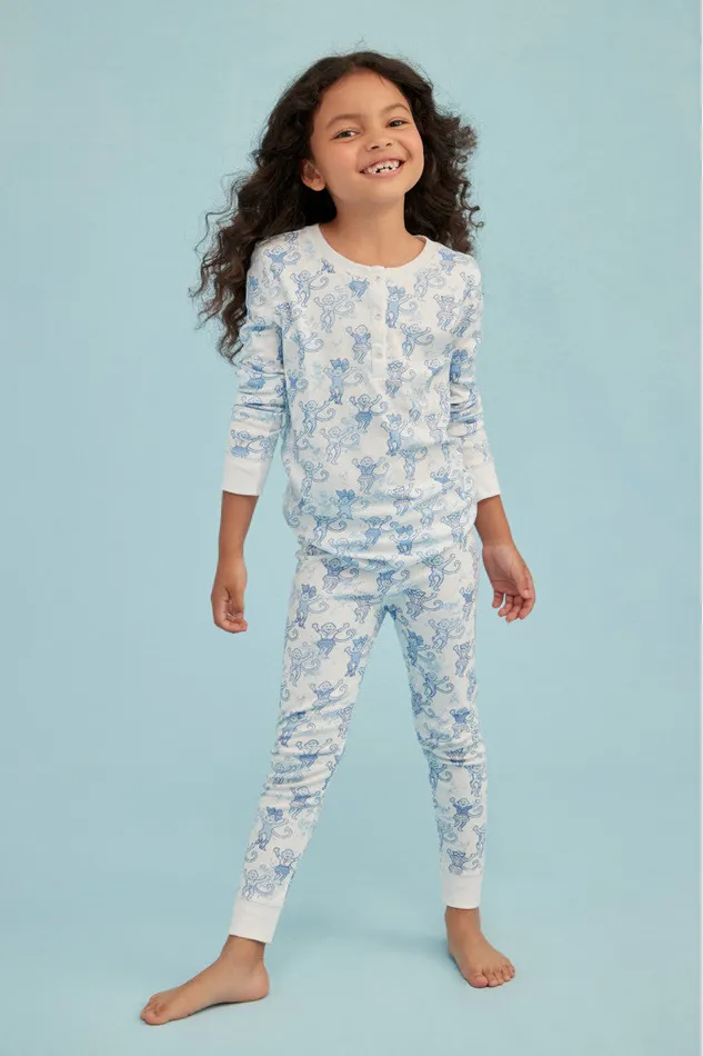 WomenKids Sleepwear LoveShackFancy Roller Rabbit Pastiche De Monkey Pajama Blue WomenKids Sleepwear LoveShackFancy Roller Rabbit Pastiche De Monkey Pajama Blue
